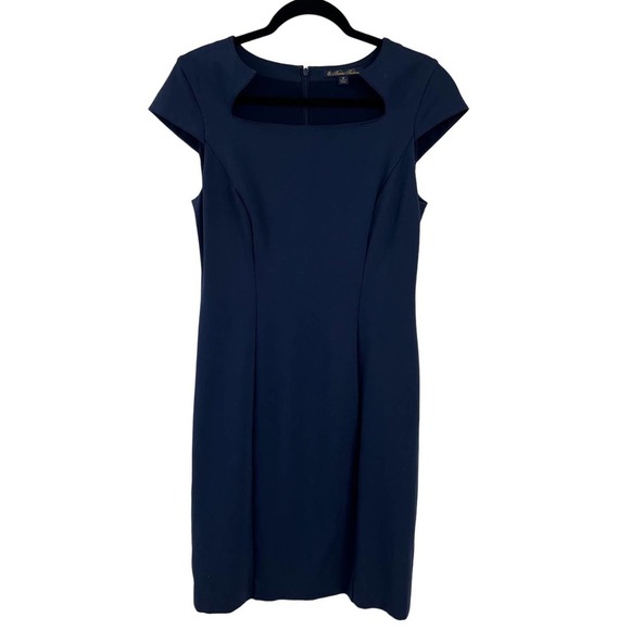 Brooks Brothers Navy Cap Sleeve Knee Length Dress 10 - Picture 1 of 6